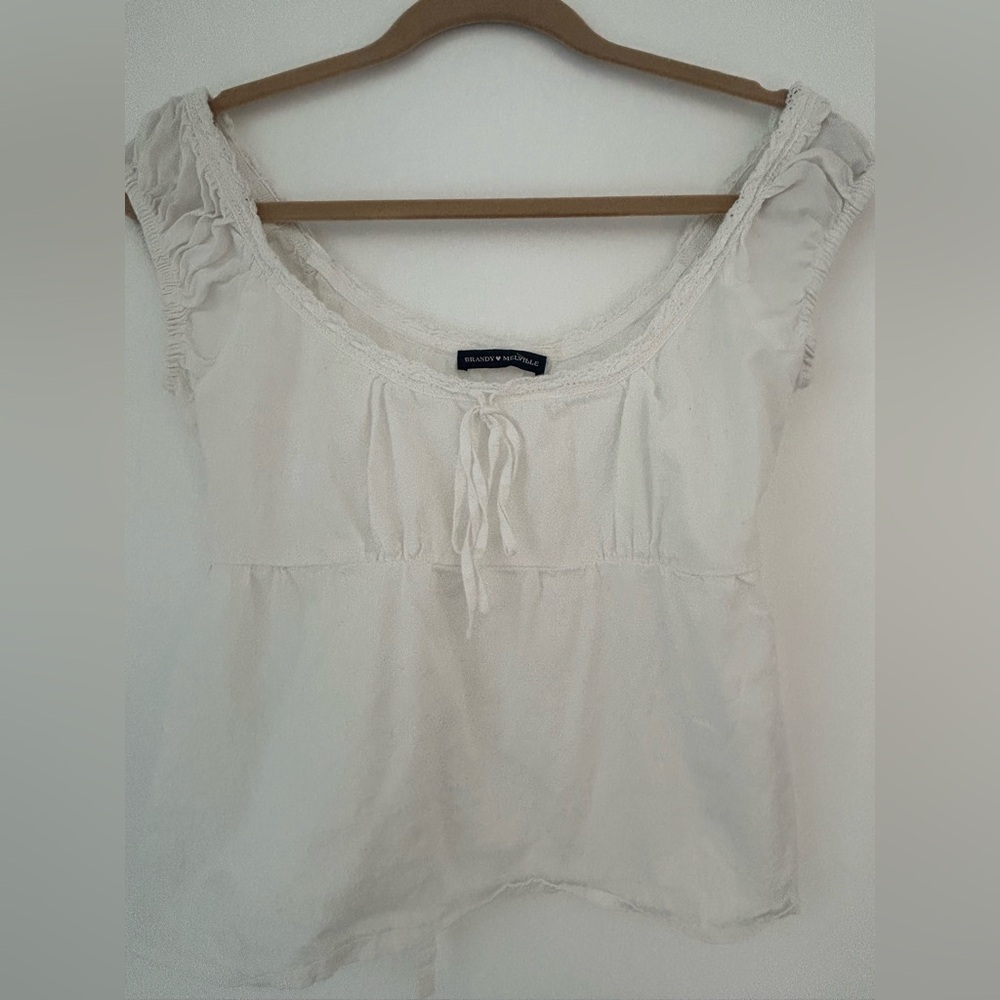 Brandy Melville white scoop neck top